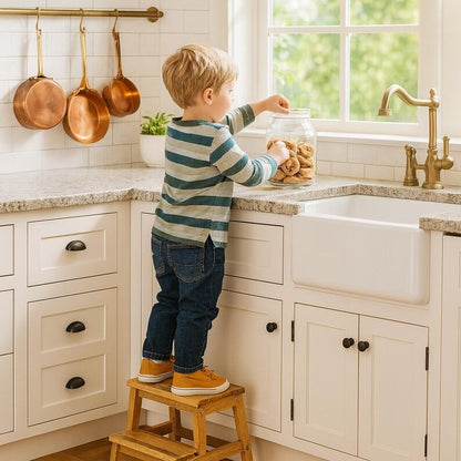 Acacia Wood Two-Step wooden stool