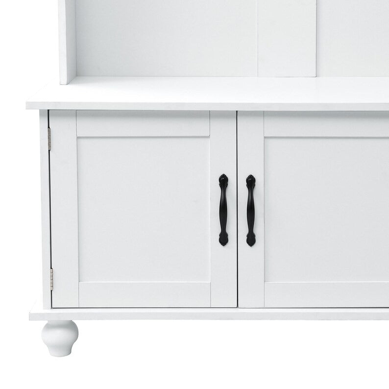 Modern White Hall Tree with Storage