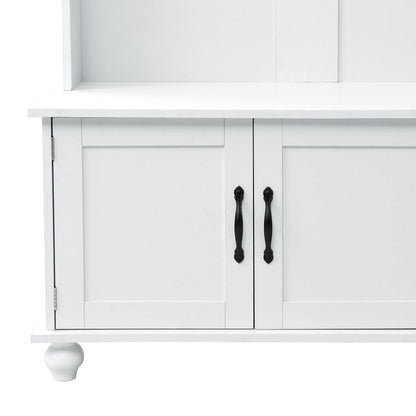 Modern White Hall Tree with Storage