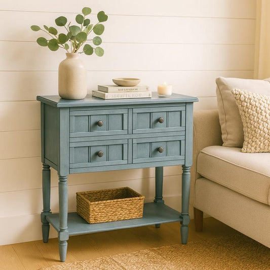 Navy Slim Console Table