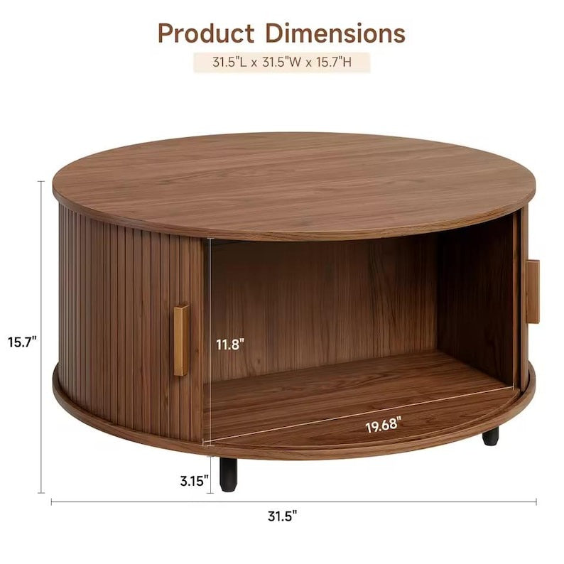 Round Coffee Table with Storage