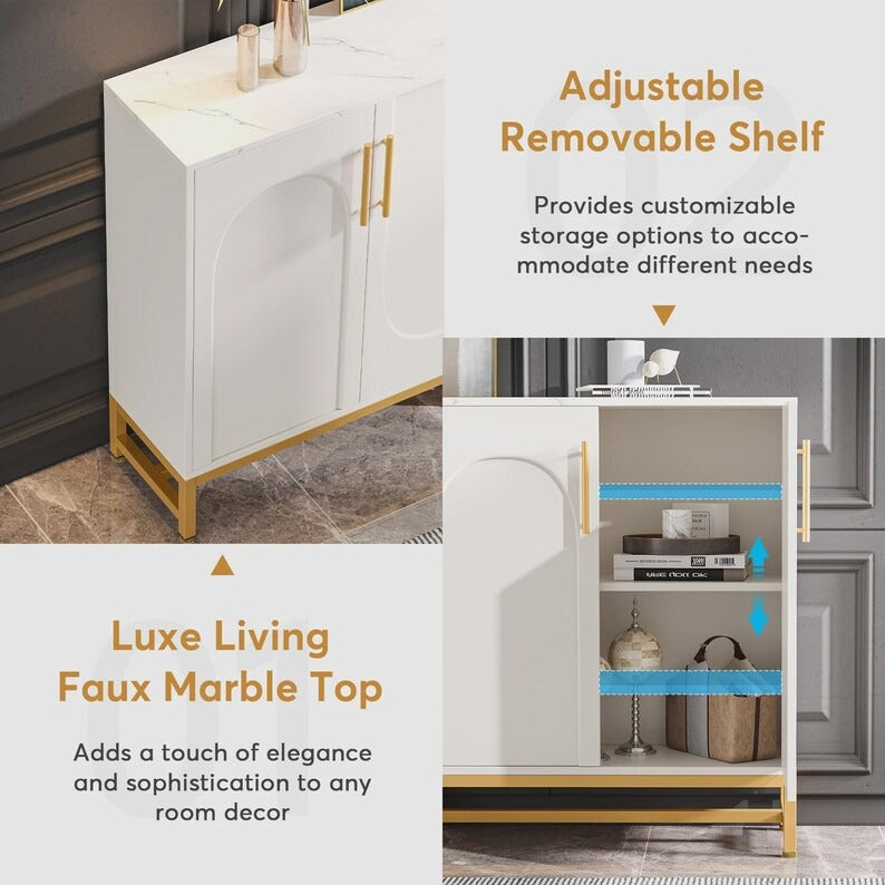 Modern White Sideboard Buffet Cabinet