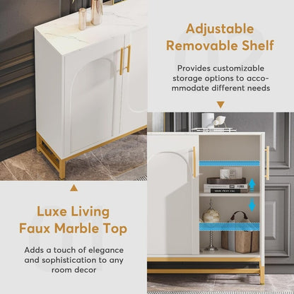 Modern White Sideboard Buffet Cabinet