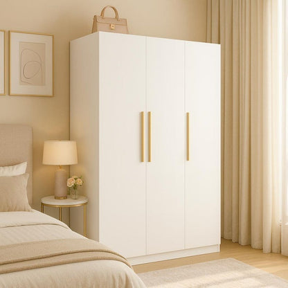 Modern White 3-Door Wardrobe Closet