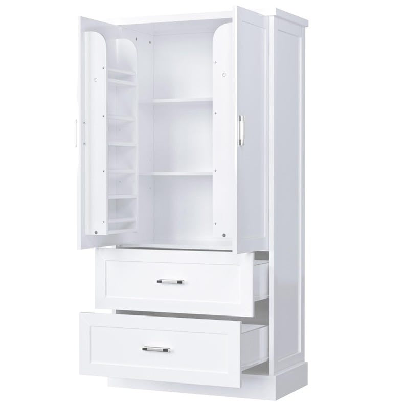 Tall White Bathroom Storage Cabinet