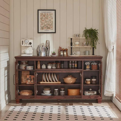 Vintage Walnut Buffet Cabinet