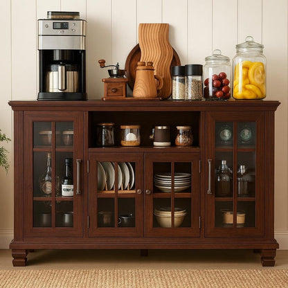 Vintage Walnut Buffet Cabinet