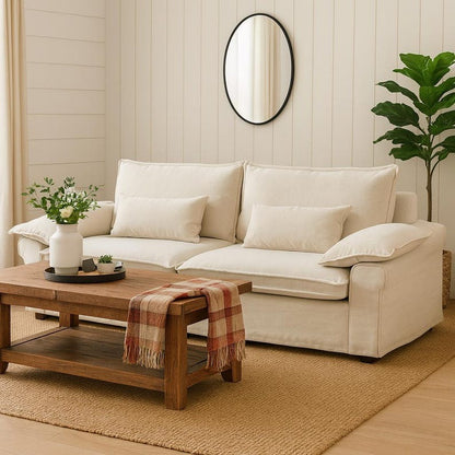 Modern 3-Seater Couch with Wide Arms