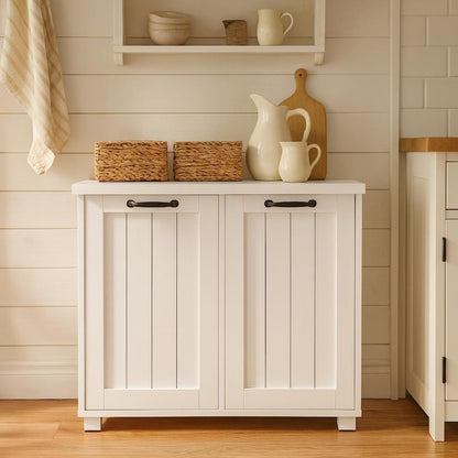 White Garbage Bin Cabinet