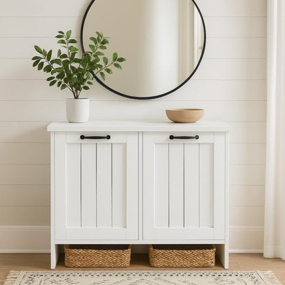 White Garbage Bin Cabinet