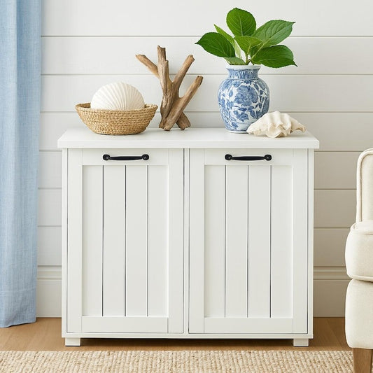 White Garbage Bin Cabinet