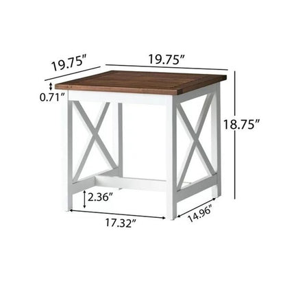 Farmhouse Acacia Wood Side Table